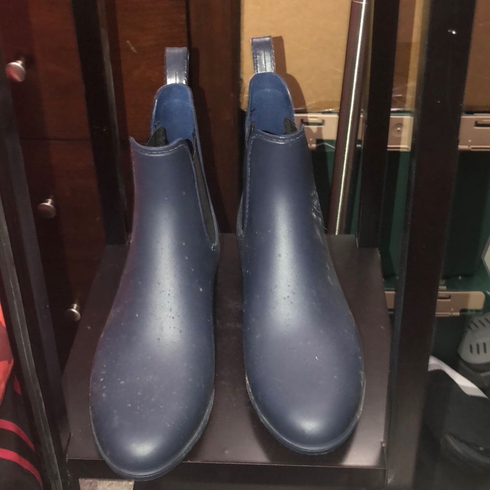 Dark blue rain boots